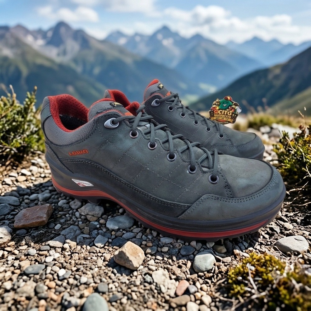 Lowa Renegade III GTX Lo Mens 10.5 Grey Red Gore-Tex Hiking Shoes 310960 9074